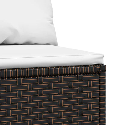 Divani Centrali da Giardino con Cuscini 2pz Polyrattan Marrone | homemem39