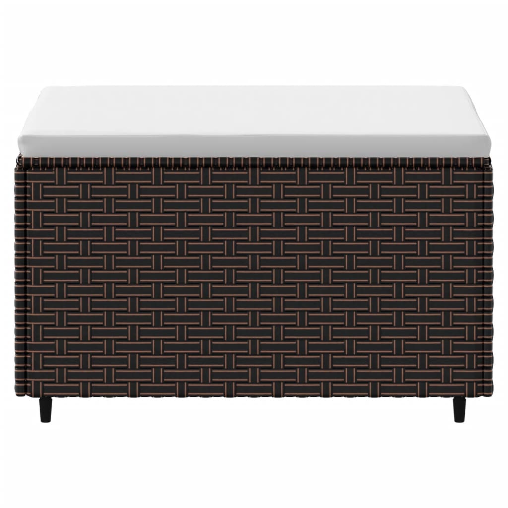 Poggiapiedi da Giardino con Cuscino in Polyrattan Marrone - homemem39