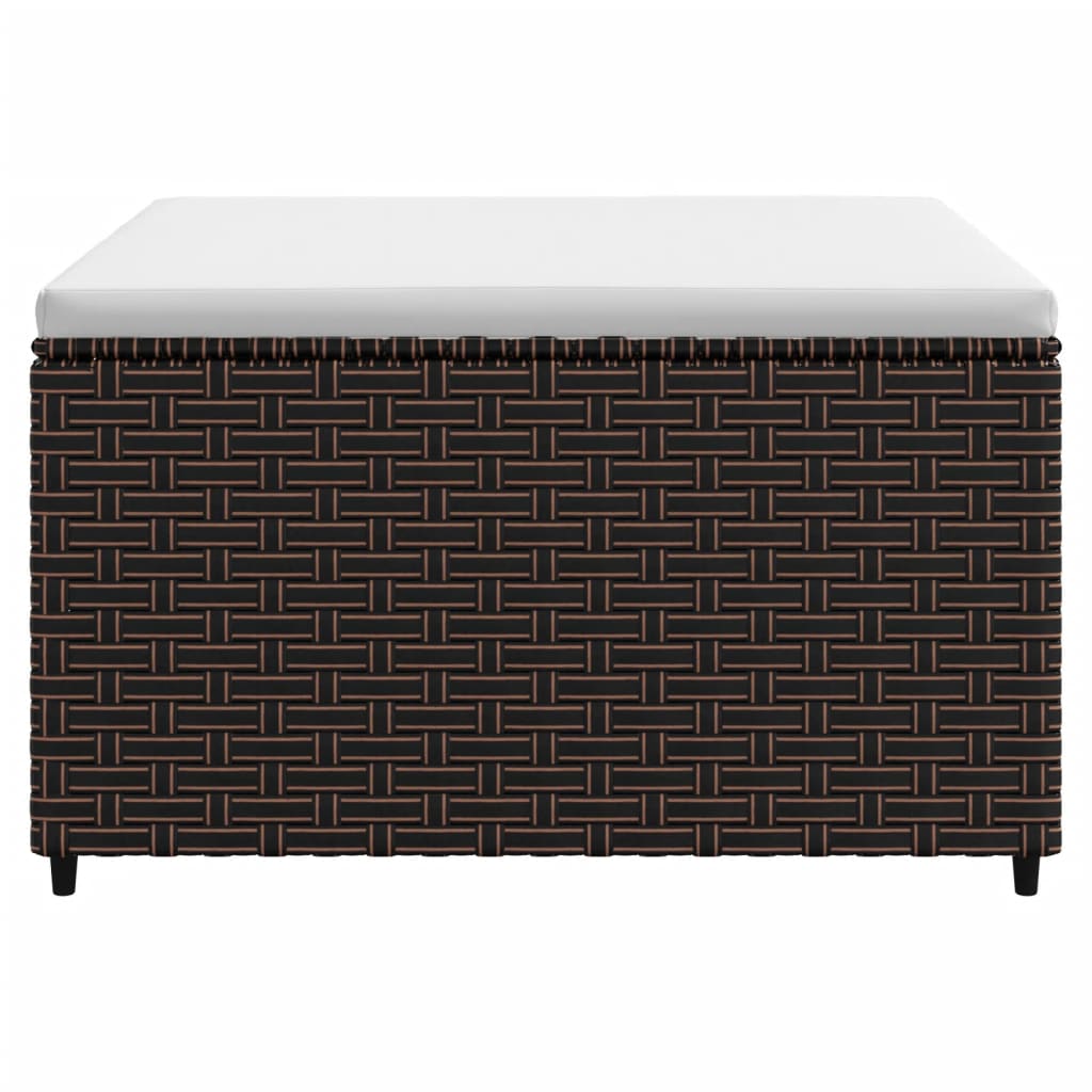 Poggiapiedi da Giardino con Cuscini 2 pz in Polyrattan Marrone - homemem39