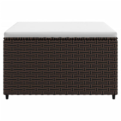 Poggiapiedi da Giardino con Cuscini 2 pz in Polyrattan Marrone - homemem39