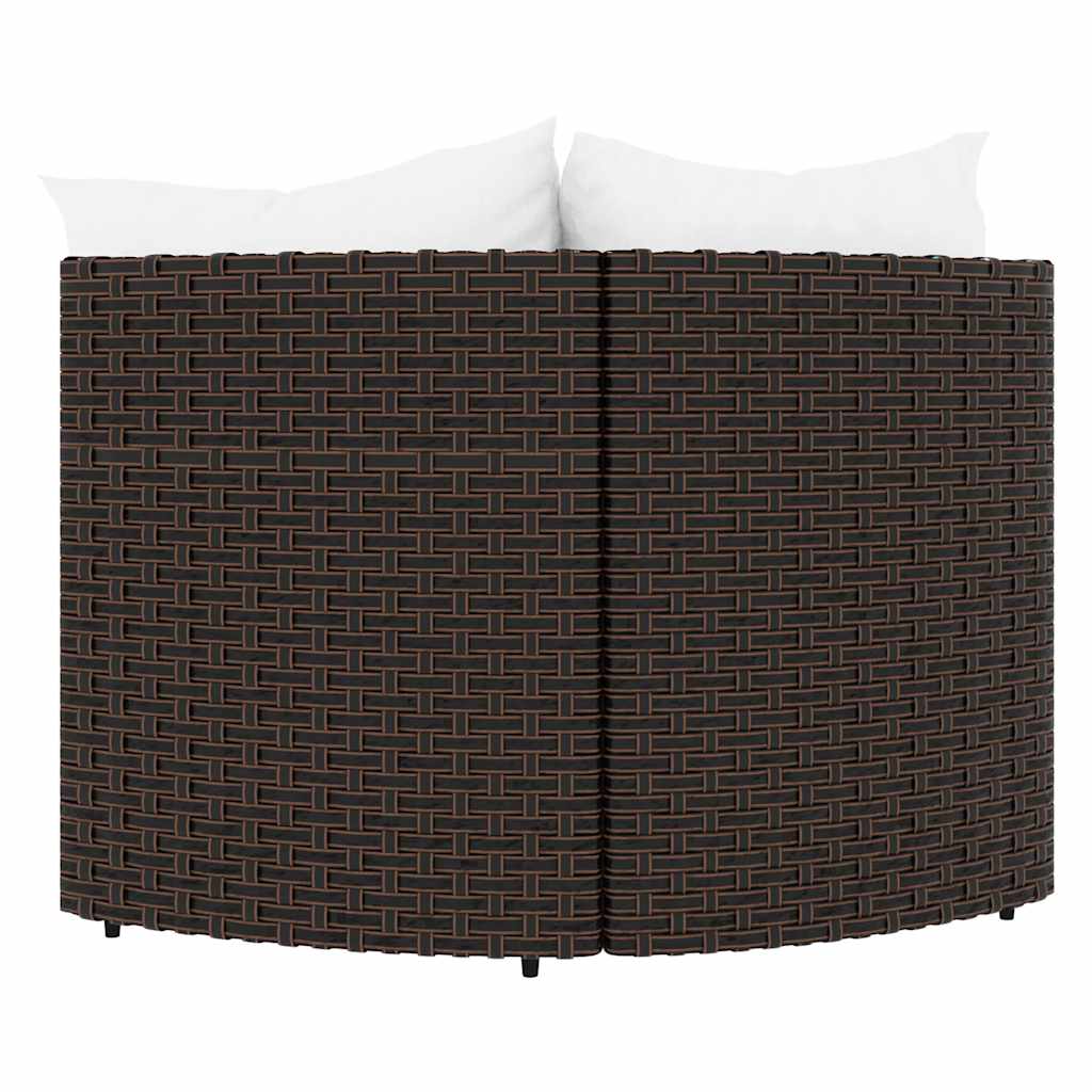 Divani Angolari da Giardino con Cuscini 2pz Polyrattan Marrone - homemem39