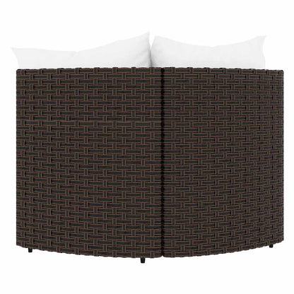 Divani Angolari da Giardino con Cuscini 2pz Polyrattan Marrone - homemem39