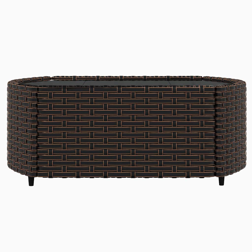 Set Mobili da Giardino 3 pz con Cuscini in Polyrattan Marrone | homemem39