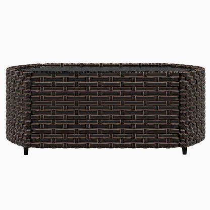 Set Mobili da Giardino 3 pz con Cuscini in Polyrattan Marrone | homemem39