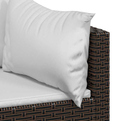 Set Mobili da Giardino 3 pz con Cuscini in Polyrattan Marrone | homemem39
