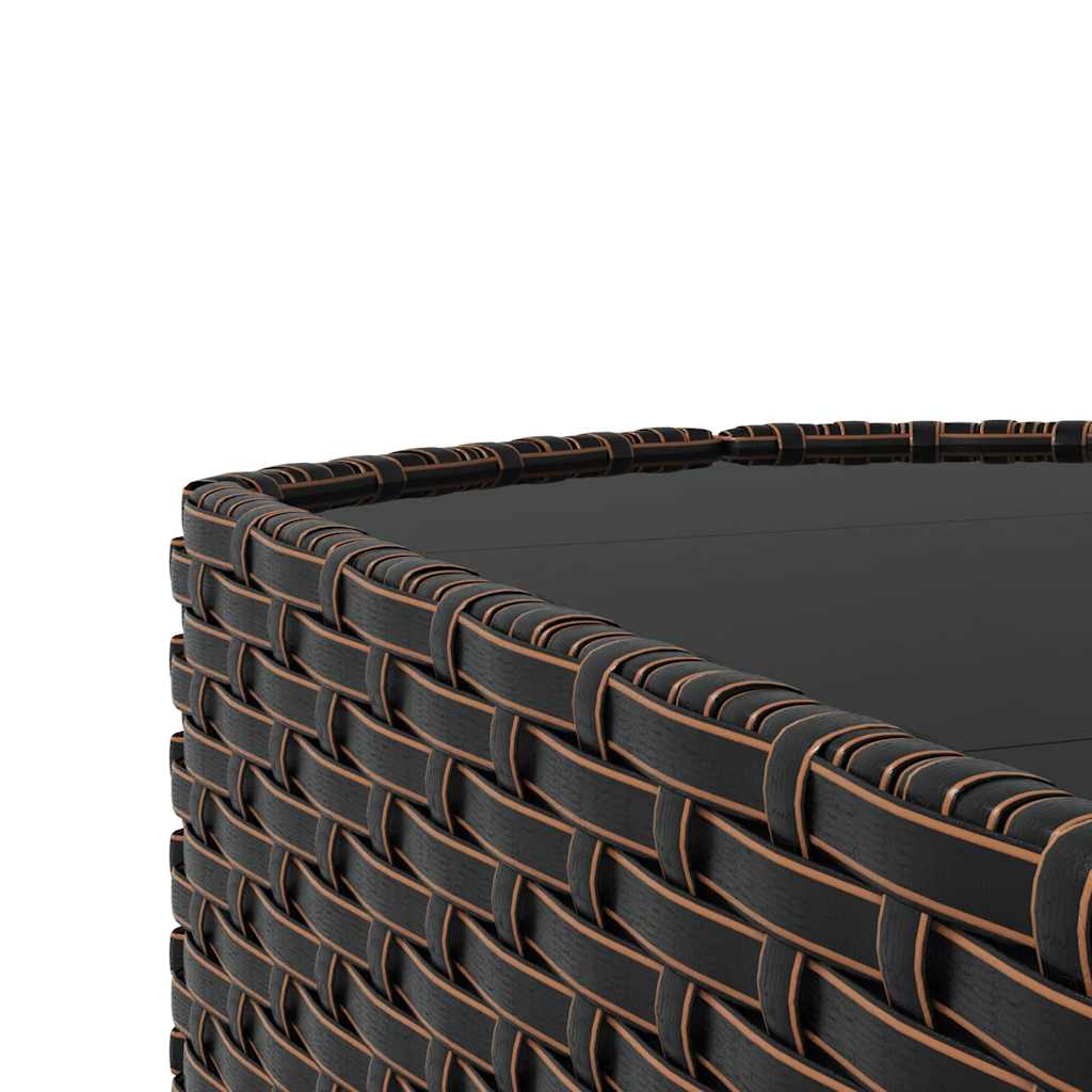Set Mobili da Giardino 3 pz con Cuscini in Polyrattan Marrone | homemem39