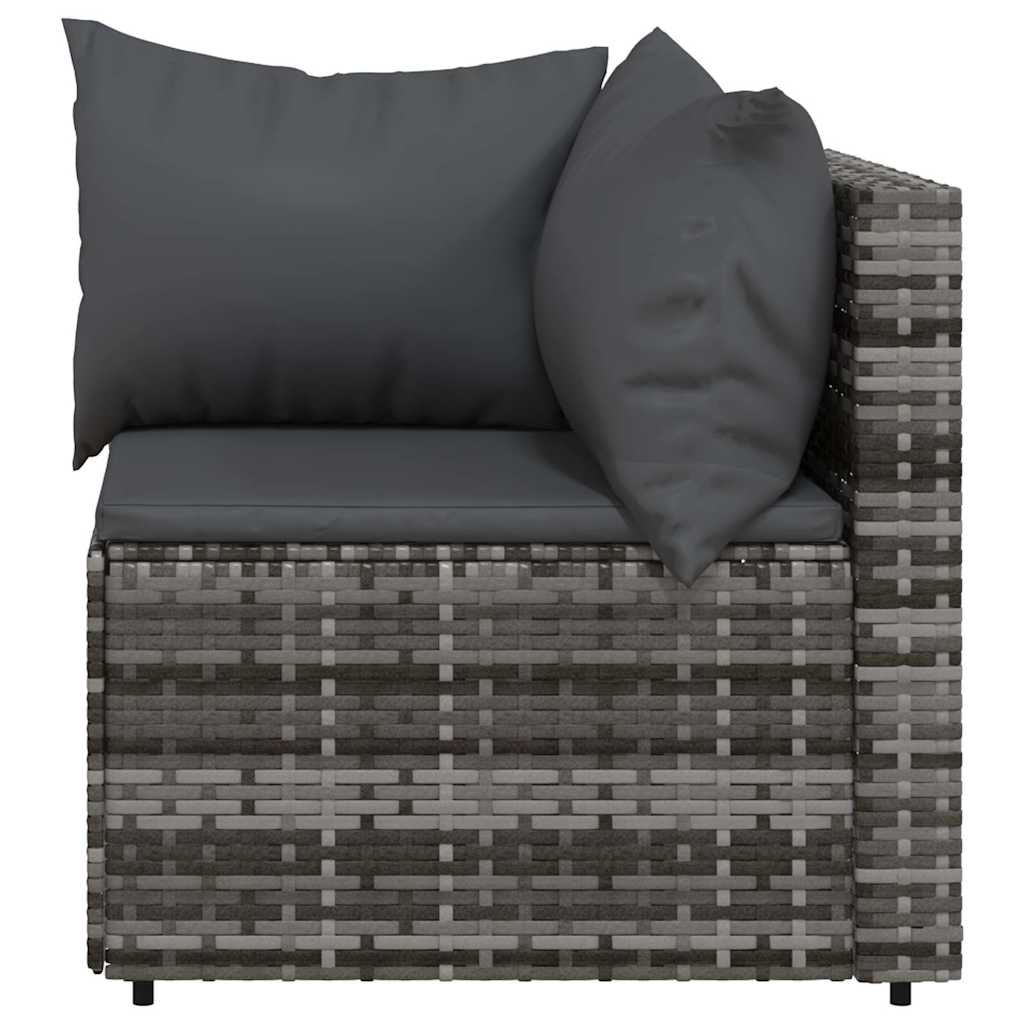 Divani Angolari da Giardino con Cuscini 2pz Polyrattan Grigio | homemem39