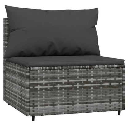 Set Divani da Giardino 3 pz con Cuscini in Polyrattan Grigio | homemem39