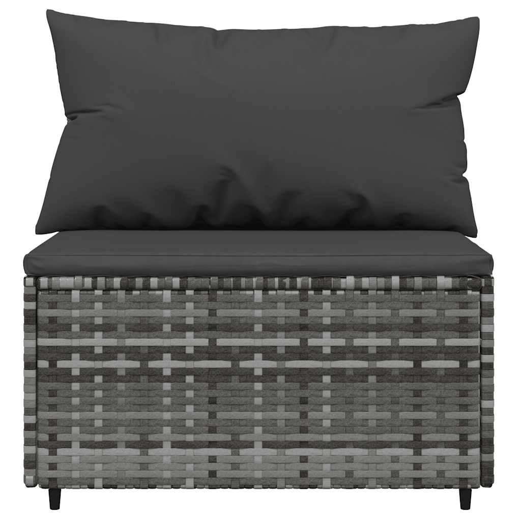 Set Divani da Giardino 3 pz con Cuscini in Polyrattan Grigio | homemem39