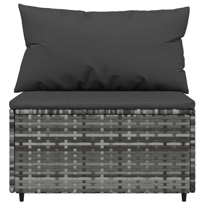 Set Divani da Giardino 3 pz con Cuscini in Polyrattan Grigio | homemem39