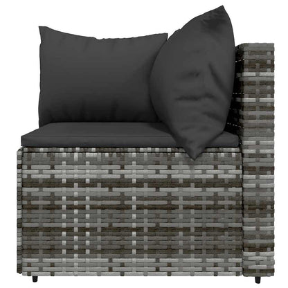 Set Divani da Giardino 3 pz con Cuscini in Polyrattan Grigio | homemem39