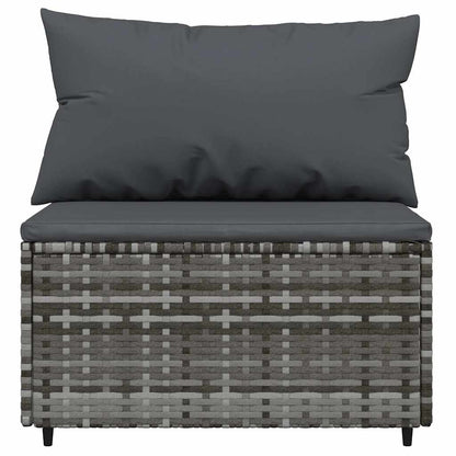 Set Divani da Giardino 3 pz con Cuscini in Polyrattan Grigio - homemem39