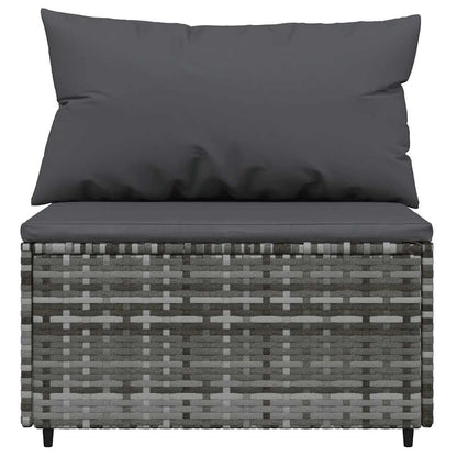 Set Divani da Giardino 4 pz con Cuscini in Polyrattan Grigio | homemem39
