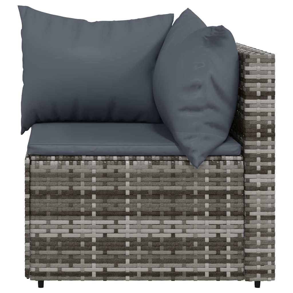 Set Divani da Giardino 4 pz con Cuscini in Polyrattan Grigio | homemem39