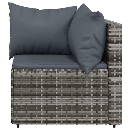 Set Divani da Giardino 4 pz con Cuscini in Polyrattan Grigio | homemem39