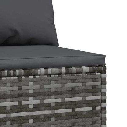 Divano Centrale da Giardino con Cuscini in Polyrattan Grigio | homemem39