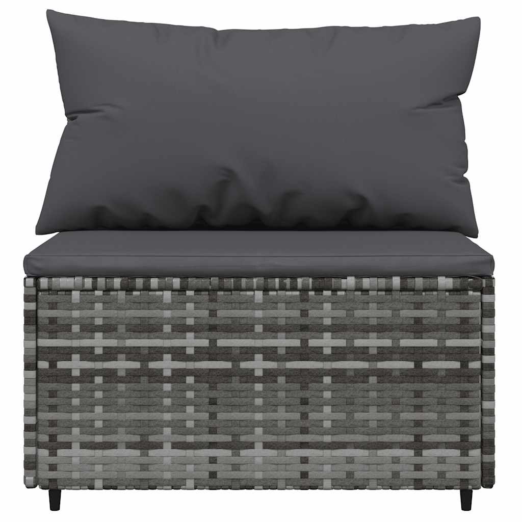 Set Divani da Giardino 3 pz con Cuscini in Polyrattan Grigio | homemem39