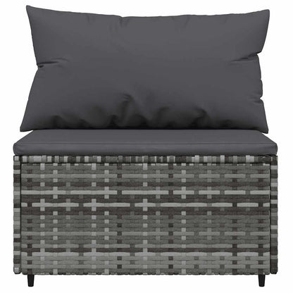 Set Divani da Giardino 3 pz con Cuscini in Polyrattan Grigio | homemem39