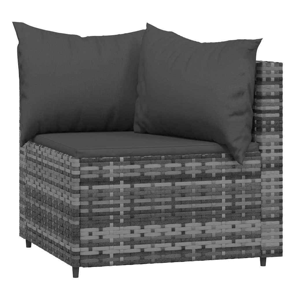 Divani Angolari da Giardino con Cuscini 2pz Polyrattan Grigio | homemem39