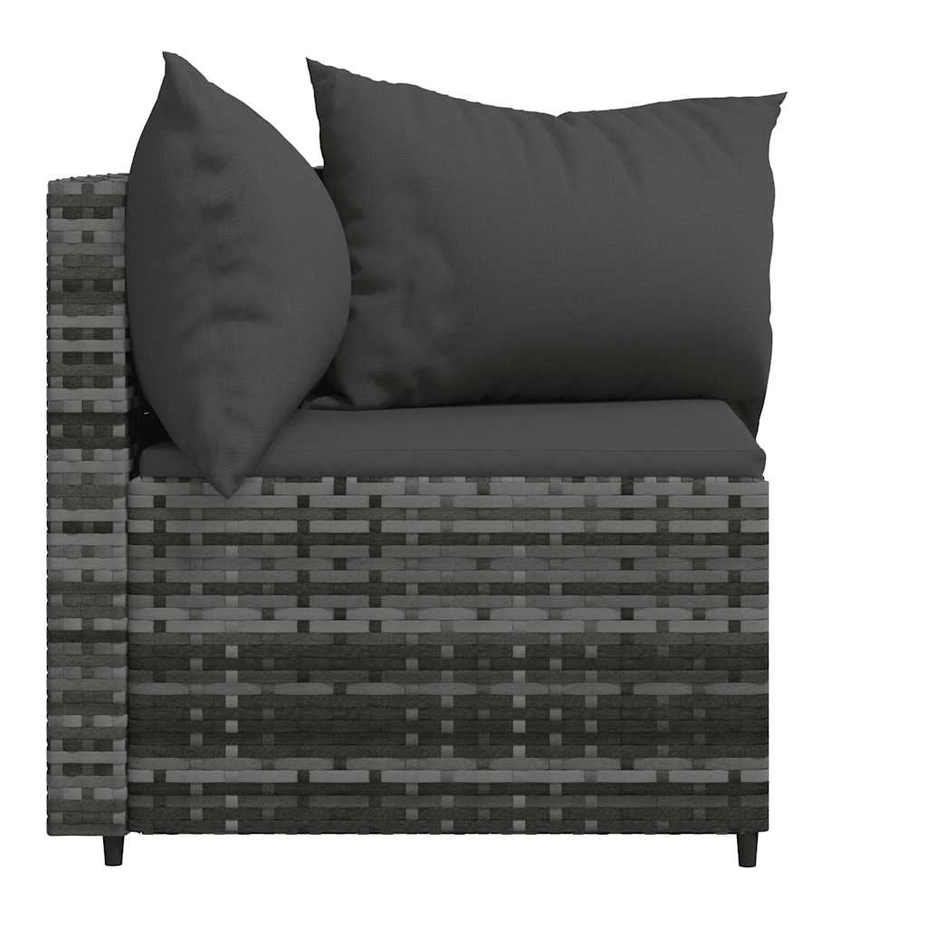 Divani Angolari da Giardino con Cuscini 2pz Polyrattan Grigio | homemem39