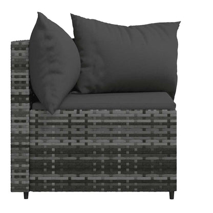 Divani Angolari da Giardino con Cuscini 2pz Polyrattan Grigio | homemem39