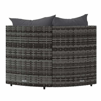Divani Angolari da Giardino con Cuscini 2pz Polyrattan Grigio | homemem39