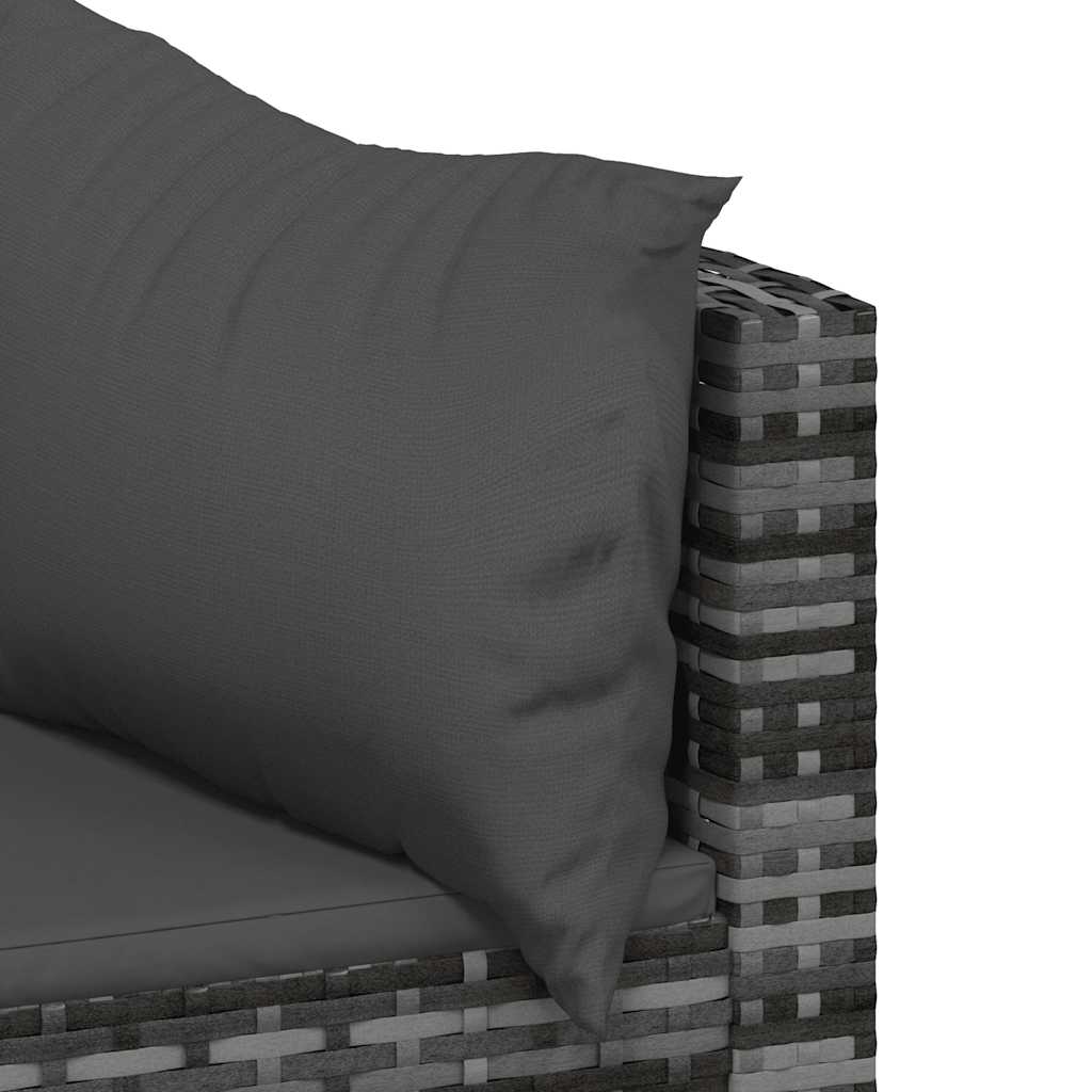 Divani Angolari da Giardino con Cuscini 2pz Polyrattan Grigio | homemem39