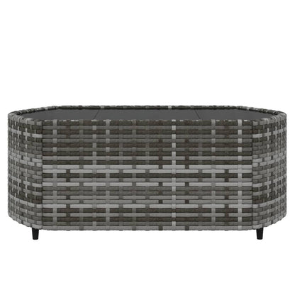 Set Divani da Giardino 4 pz con Cuscini in Polyrattan Grigio - homemem39