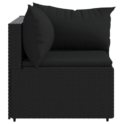 Divani Angolari da Giardino con Cuscini 2pz in Polyrattan Nero - homemem39