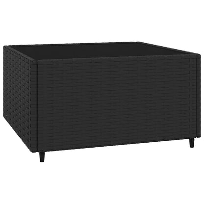 Set Divani da Giardino 3 pz con Cuscini Nero in Polyrattan | homemem39