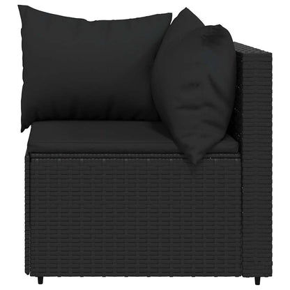 Set Divani da Giardino 3 pz con Cuscini Nero in Polyrattan | homemem39