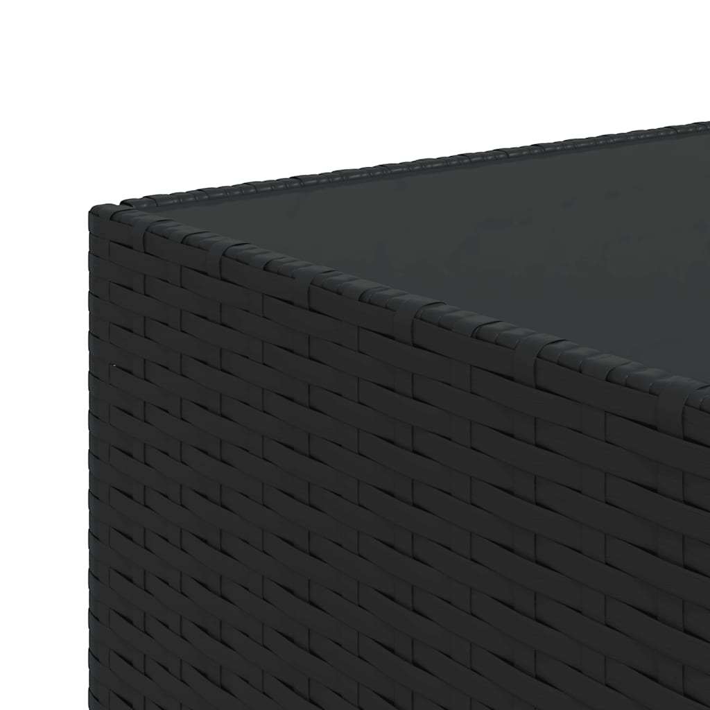 Set Divani da Giardino 3 pz con Cuscini Nero in Polyrattan | homemem39