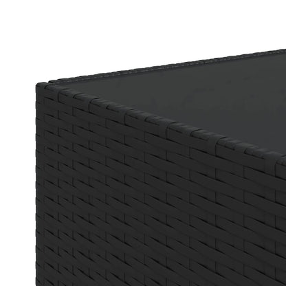 Set Divani da Giardino 3 pz con Cuscini Nero in Polyrattan | homemem39