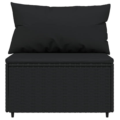 Set Divani da Giardino 3 pz con Cuscini Nero in Polyrattan | homemem39