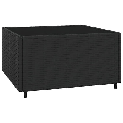 Set Divani da Giardino 3 pz con Cuscini Nero in Polyrattan | homemem39
