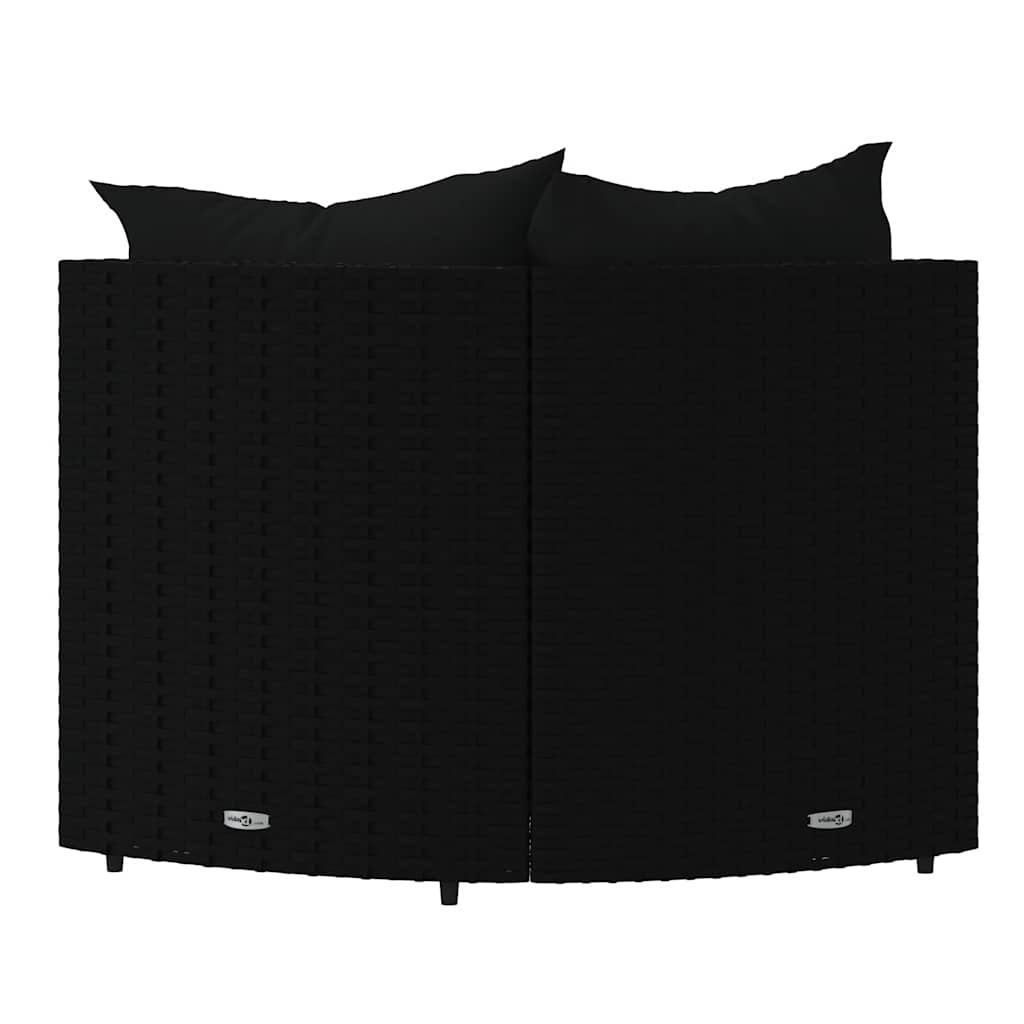 Divani Angolari da Giardino con Cuscini 2pz in Polyrattan Nero | homemem39