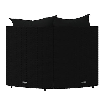 Divani Angolari da Giardino con Cuscini 2pz in Polyrattan Nero | homemem39