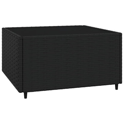 Set Divani da Giardino 4 pz con Cuscini Nero in Polyrattan | homemem39