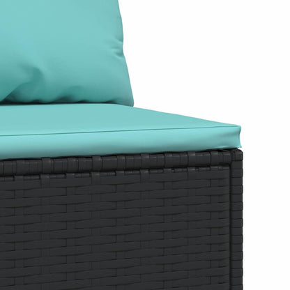 Divani Centrali da Giardino con Cuscini 2pz in Polyrattan Nero | homemem39