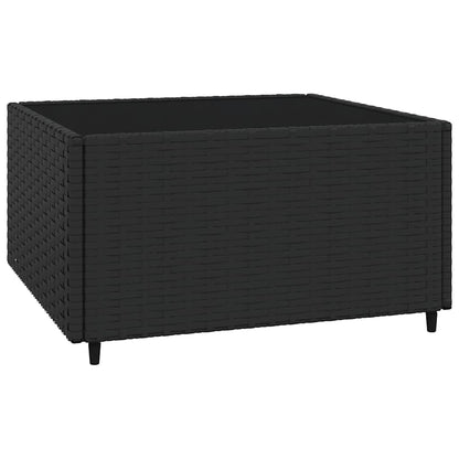 Set Divani da Giardino 3 pz con Cuscini Nero in Polyrattan | homemem39