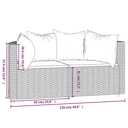 Divani Angolari da Giardino con Cuscini 2pz in Polyrattan Nero | homemem39