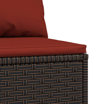Divani Centrali da Giardino con Cuscini 2pz Polyrattan Marrone | homemem39
