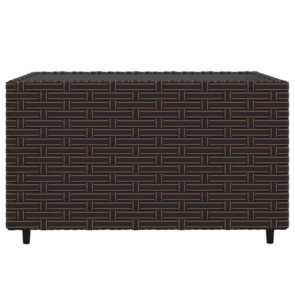 Set Mobili da Giardino 3 pz con Cuscini in Polyrattan Marrone | homemem39