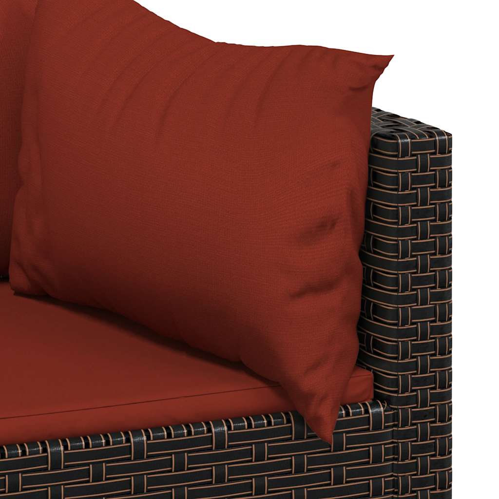 Divani Angolari da Giardino con Cuscini 2pz Polyrattan Marrone | homemem39