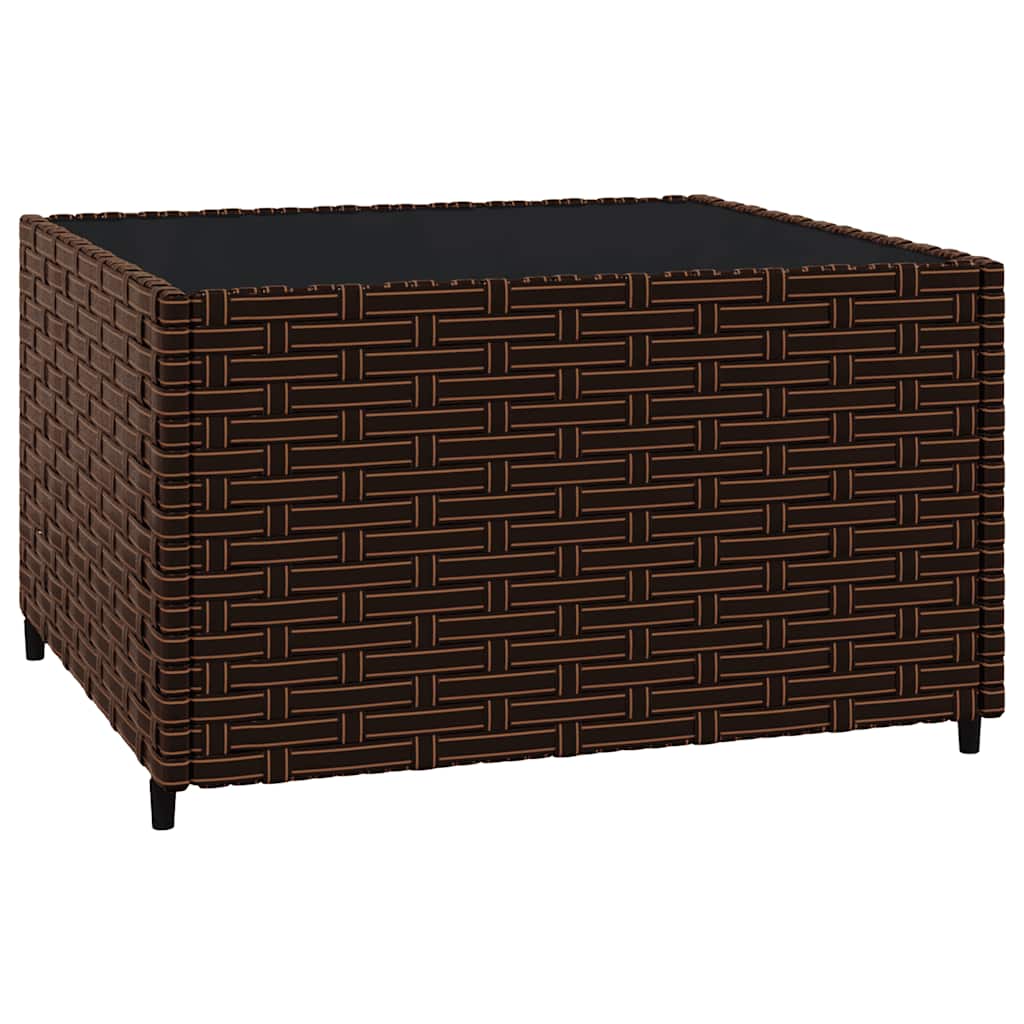 Set Mobili da Giardino 3 pz con Cuscini in Polyrattan Marrone | homemem39