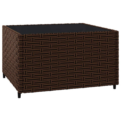 Set Mobili da Giardino 3 pz con Cuscini in Polyrattan Marrone | homemem39
