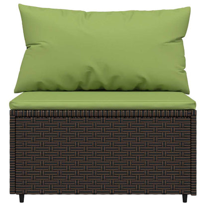 Set Mobili da Giardino 3 pz con Cuscini in Polyrattan Marrone | homemem39