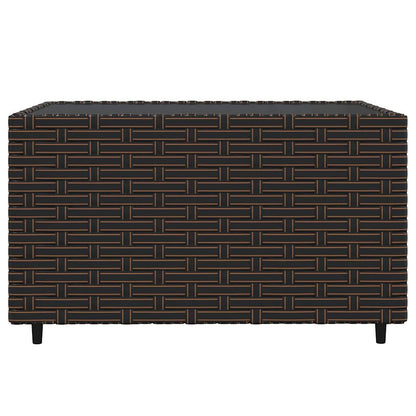Set Mobili da Giardino 4 pz con Cuscini in Polyrattan Marrone | homemem39