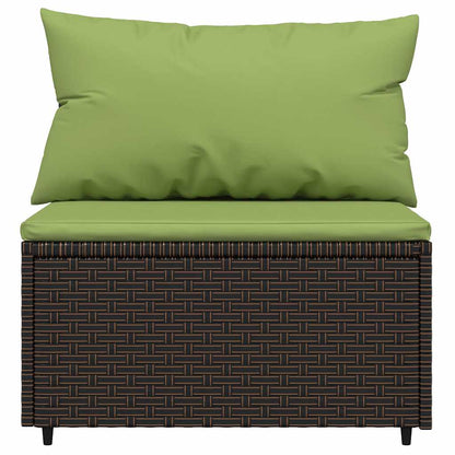 Set Mobili da Giardino 3 pz con Cuscini in Polyrattan Marrone | homemem39