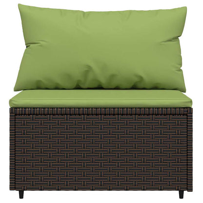 Set Mobili da Giardino 4 pz con Cuscini in Polyrattan Marrone | homemem39